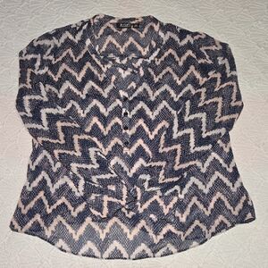 3/$10 a.n.a. Blue and Pink Chevron Top